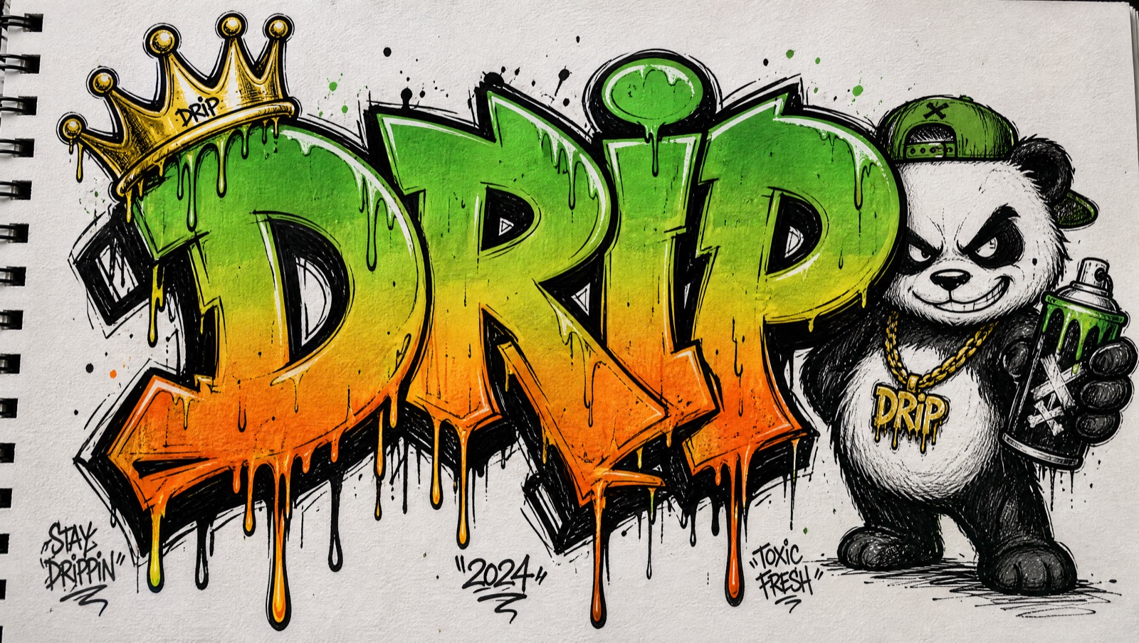 "DRIP" Blackbook — Blackbook Ink AI graffiti example