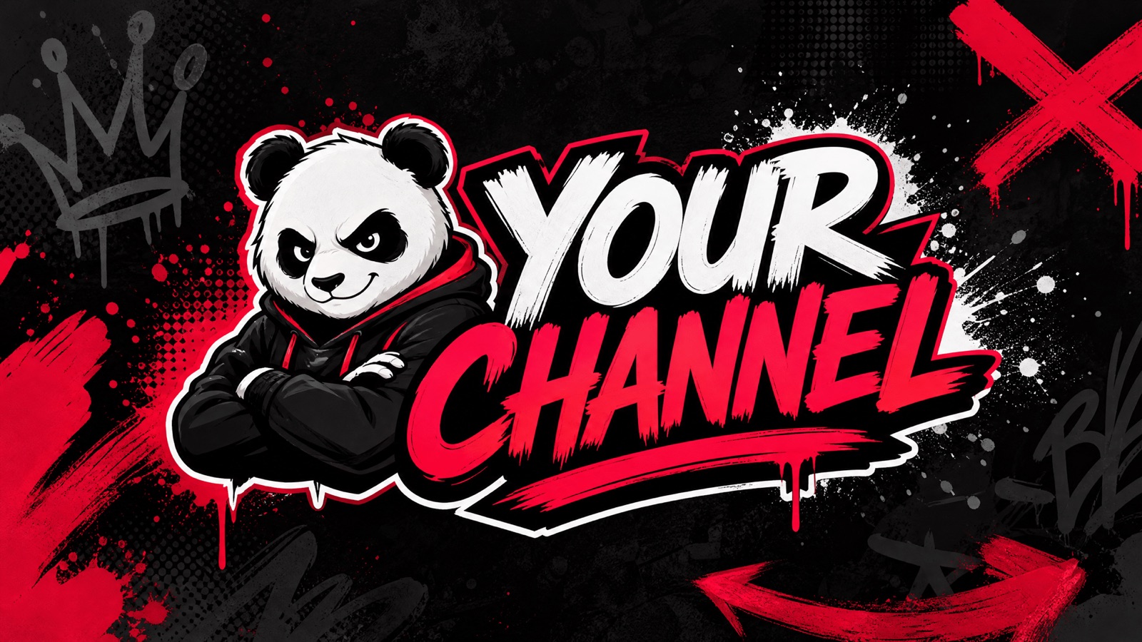 "YOUR CHANNEL" Banner — Wildstyle AI graffiti example